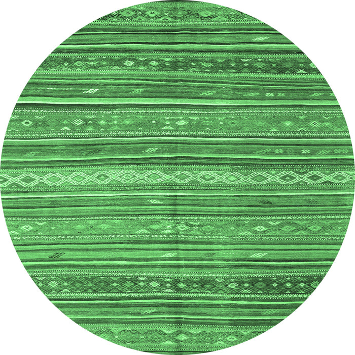 Round Southwestern Emerald Green Country Rug, con840emgrn
