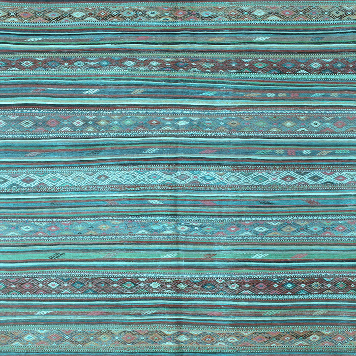 Square Southwestern Light Blue Country Rug, con840lblu
