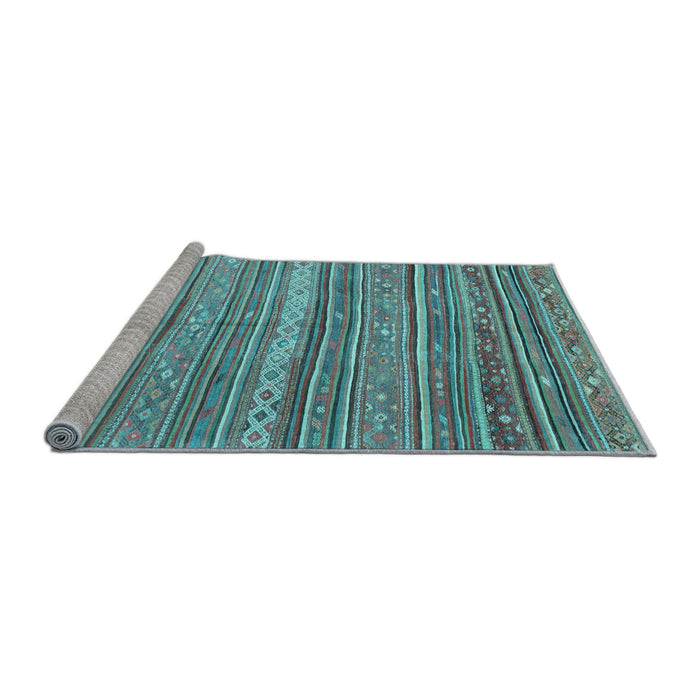 Sideview of Machine Washable Southwestern Light Blue Country Rug, wshcon840lblu