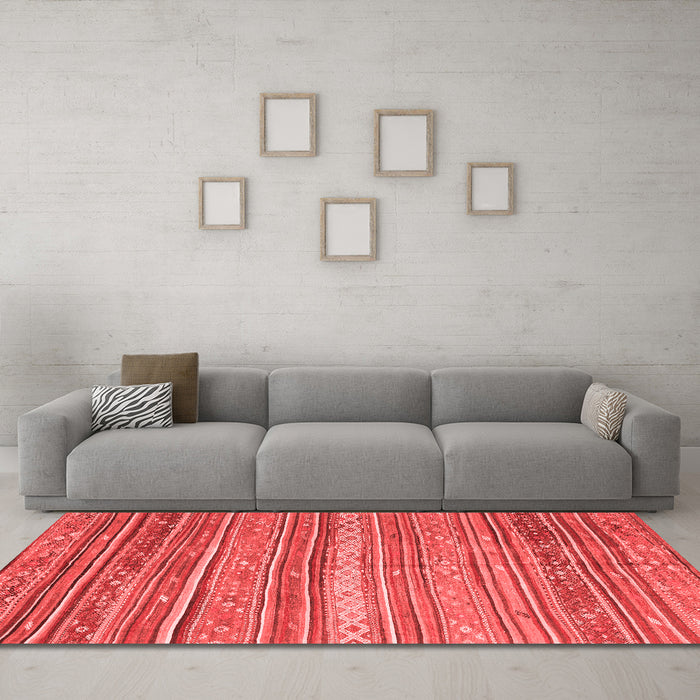 Country Red Washable Rugs