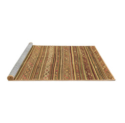 Sideview of Machine Washable Southwestern Brown Country Rug, wshcon840brn