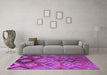 Machine Washable Southwestern Purple Country Area Rugs in a Living Room, wshcon841pur