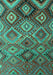 Machine Washable Southwestern Turquoise Country Area Rugs, wshcon841turq