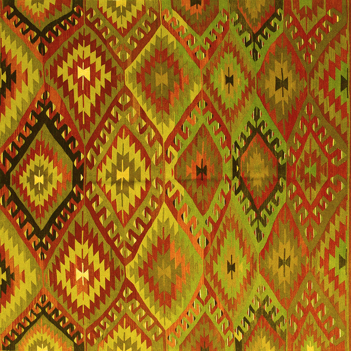 Square Southwestern Yellow Country Rug, con841yw