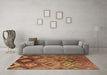 Machine Washable Southwestern Brown Country Rug in a Living Room,, wshcon841brn