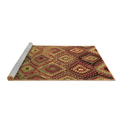 Sideview of Machine Washable Southwestern Brown Country Rug, wshcon841brn