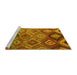 Sideview of Machine Washable Southwestern Yellow Country Rug, wshcon841yw