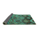 Sideview of Southwestern Turquoise Country Rug, con841turq