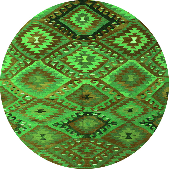 Square Southwestern Green Country Rug, con841grn