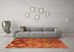 Machine Washable Southwestern Orange Country Area Rugs in a Living Room, wshcon841org