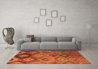 Machine Washable Southwestern Orange Country Rug, wshcon841org