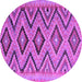 Round Southwestern Purple Country Rug, con842pur