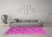 Machine Washable Southwestern Pink Country Rug in a Living Room, wshcon842pnk