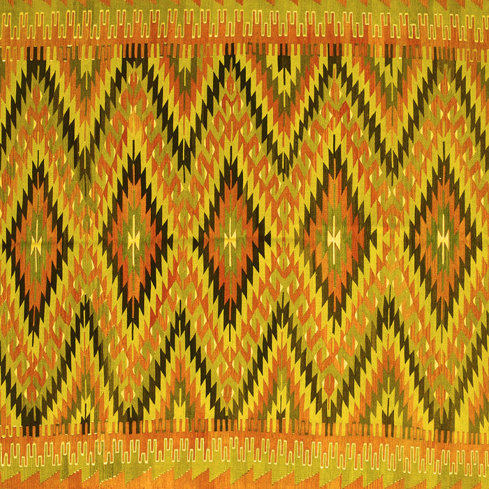 Square Southwestern Yellow Country Rug, con842yw