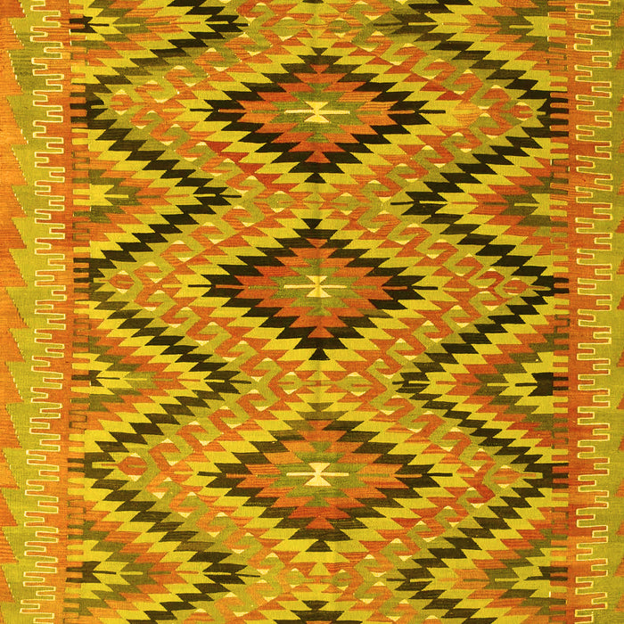 Machine Washable Southwestern Yellow Country Rug, wshcon842yw