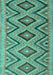 Machine Washable Southwestern Turquoise Country Area Rugs, wshcon842turq