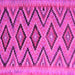 Square Machine Washable Southwestern Pink Country Rug, wshcon842pnk