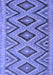 Machine Washable Southwestern Blue Country Rug, wshcon842blu