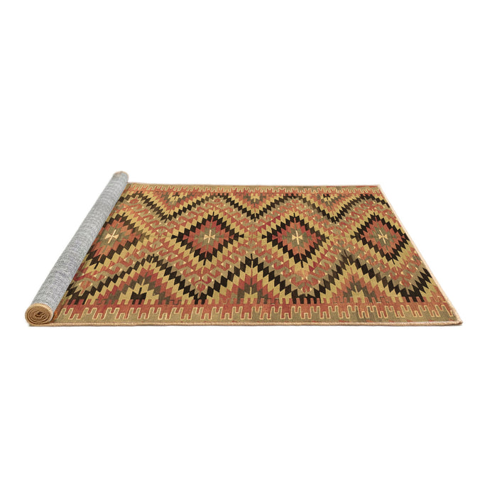 Sideview of Machine Washable Southwestern Brown Country Rug, wshcon842brn