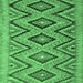 Square Southwestern Emerald Green Country Rug, con842emgrn