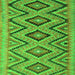 Round Machine Washable Southwestern Green Country Area Rugs, wshcon842grn