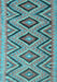 Machine Washable Southwestern Light Blue Country Rug, wshcon842lblu