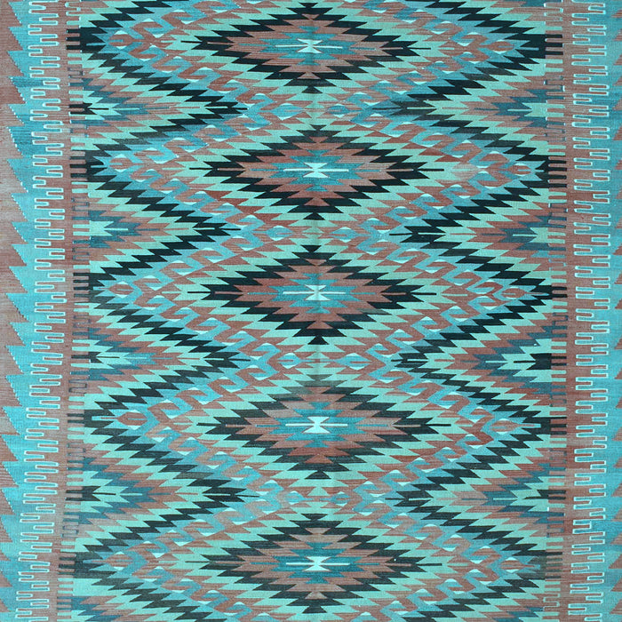 Square Southwestern Light Blue Country Rug, con842lblu