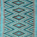 Square Southwestern Light Blue Country Rug, con842lblu