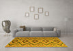 Machine Washable Southwestern Yellow Country Rug in a Living Room, wshcon842yw