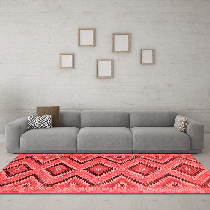 Country Red Washable Rugs