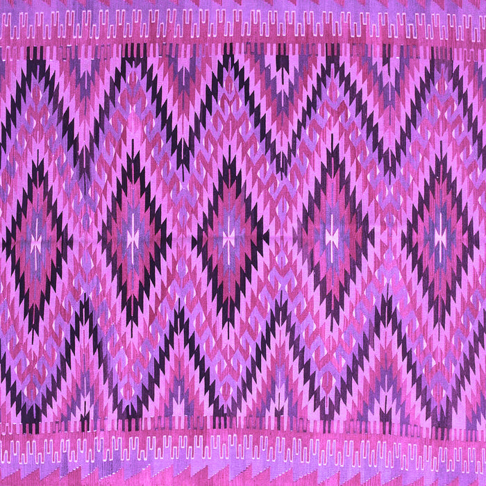Square Machine Washable Southwestern Purple Country Area Rugs, wshcon842pur