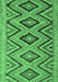 Machine Washable Southwestern Emerald Green Country Area Rugs, wshcon842emgrn