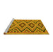 Sideview of Machine Washable Southwestern Yellow Country Rug, wshcon842yw