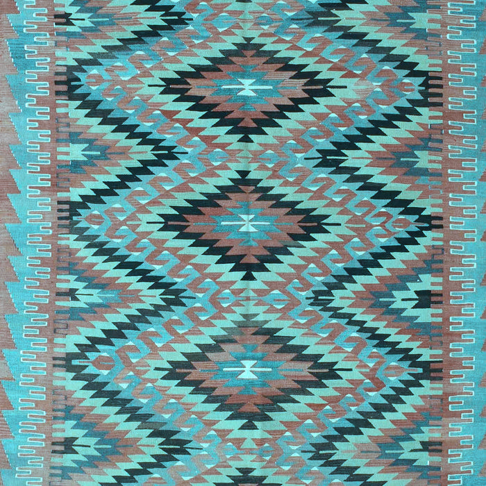 Southwestern Light Blue Country Rug, con842lblu