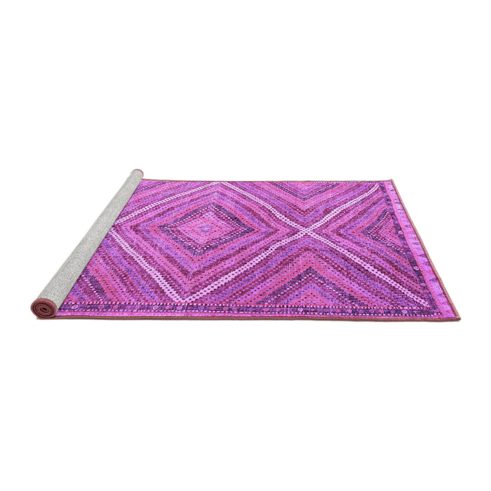 Sideview of Machine Washable Southwestern Purple Country Area Rugs, wshcon843pur
