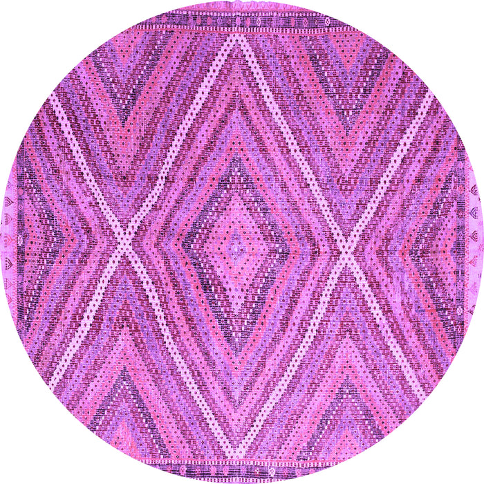 Round Southwestern Purple Country Rug, con843pur