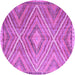 Round Southwestern Purple Country Rug, con843pur