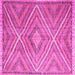 Square Southwestern Pink Country Rug, con843pnk