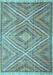 Machine Washable Southwestern Light Blue Country Rug, wshcon843lblu