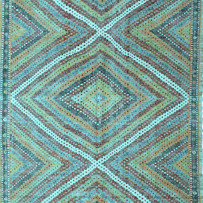 Machine Washable Southwestern Light Blue Country Rug, wshcon843lblu