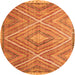 Square Southwestern Orange Country Rug, con843org