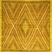 Square Southwestern Yellow Country Rug, con843yw