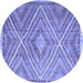 Round Southwestern Blue Country Rug, con843blu