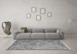 Machine Washable Southwestern Gray Country Rug in a Living Room,, wshcon843gry