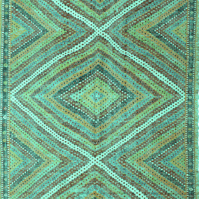 Machine Washable Southwestern Turquoise Country Area Rugs, wshcon843turq