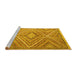 Sideview of Machine Washable Southwestern Yellow Country Rug, wshcon843yw