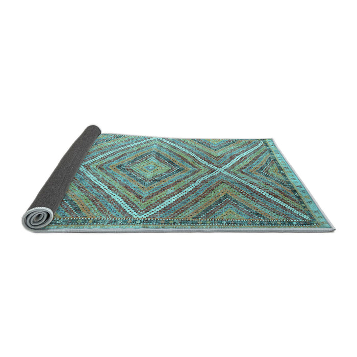 Sideview of Southwestern Light Blue Country Rug, con843lblu