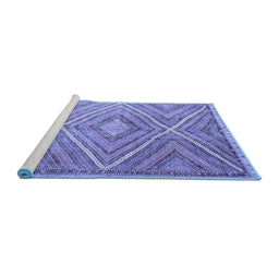 Sideview of Machine Washable Southwestern Blue Country Rug, wshcon843blu