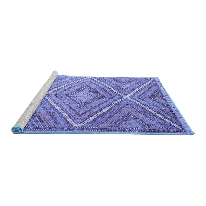 Sideview of Machine Washable Southwestern Blue Country Rug, wshcon843blu