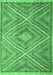 Machine Washable Southwestern Emerald Green Country Area Rugs, wshcon843emgrn